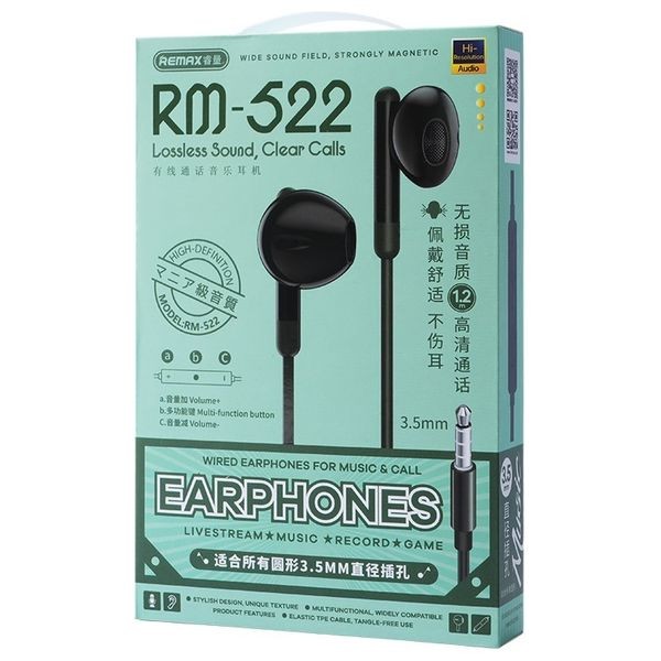 Remax RM-522 - Headphone In Ear - Black